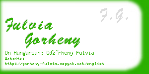 fulvia gorheny business card